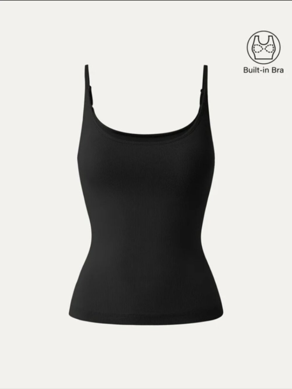 Scoop Neck Spaghetti Strap New Airy Bra Tank Top